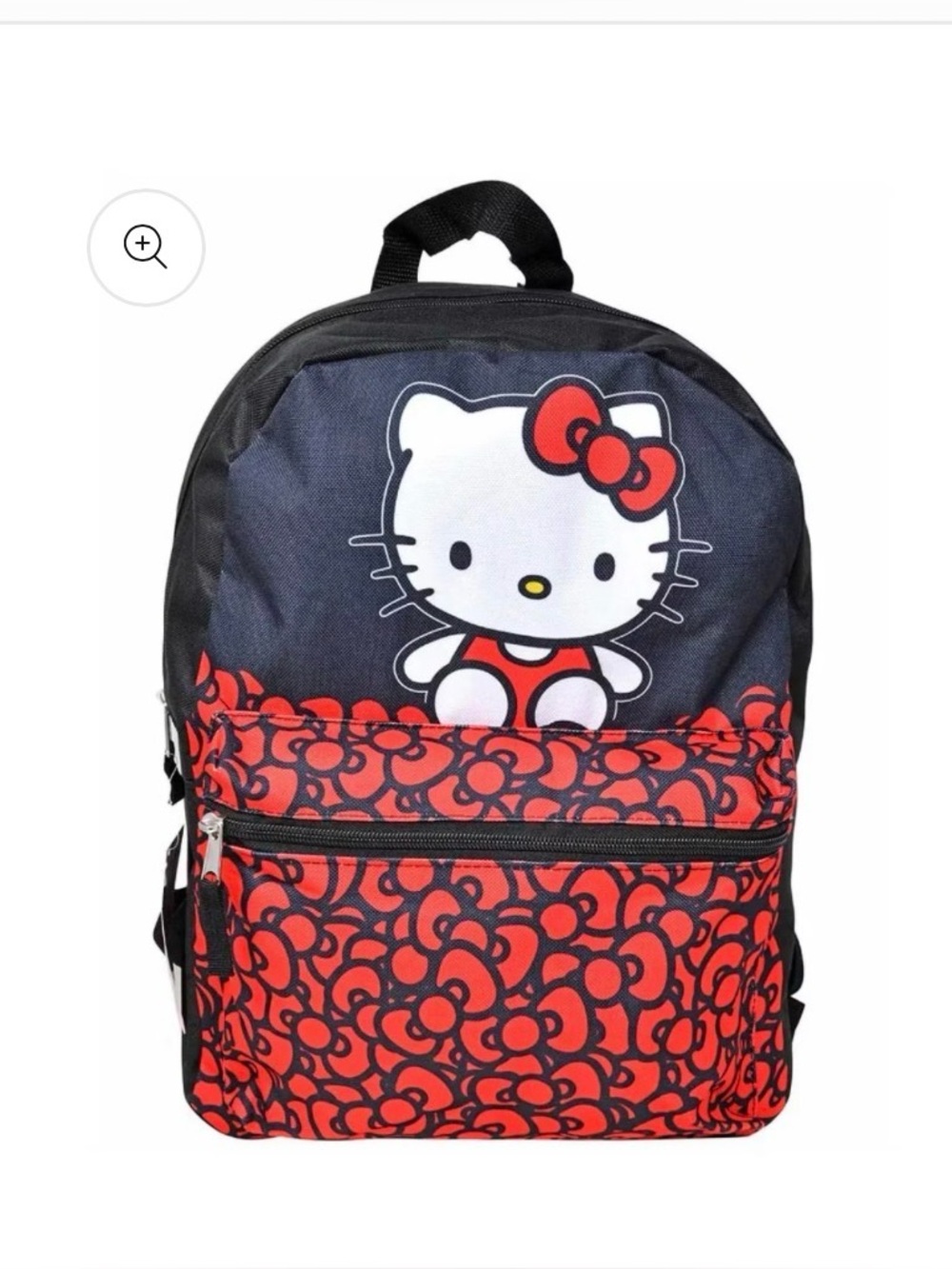 Hello Kitty Kids Backpack - Black & Red Bow Print